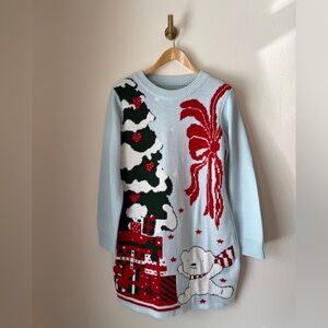 Ugly Christmas Sweater Dress Teddy Bear Gift Print size XL